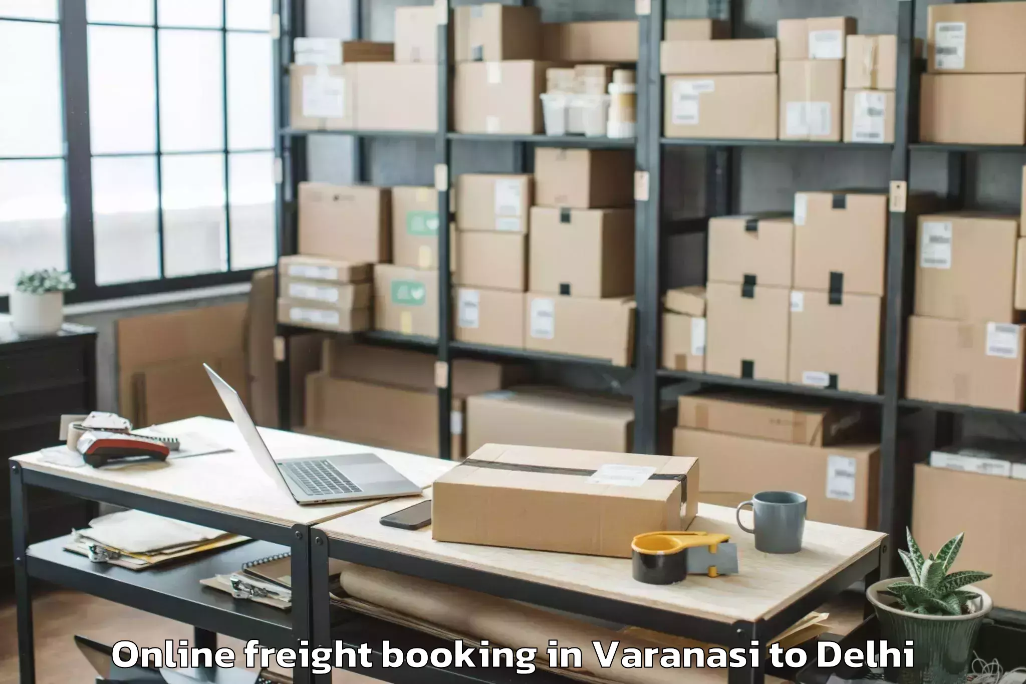 Book Varanasi to Naraina Online Freight Booking